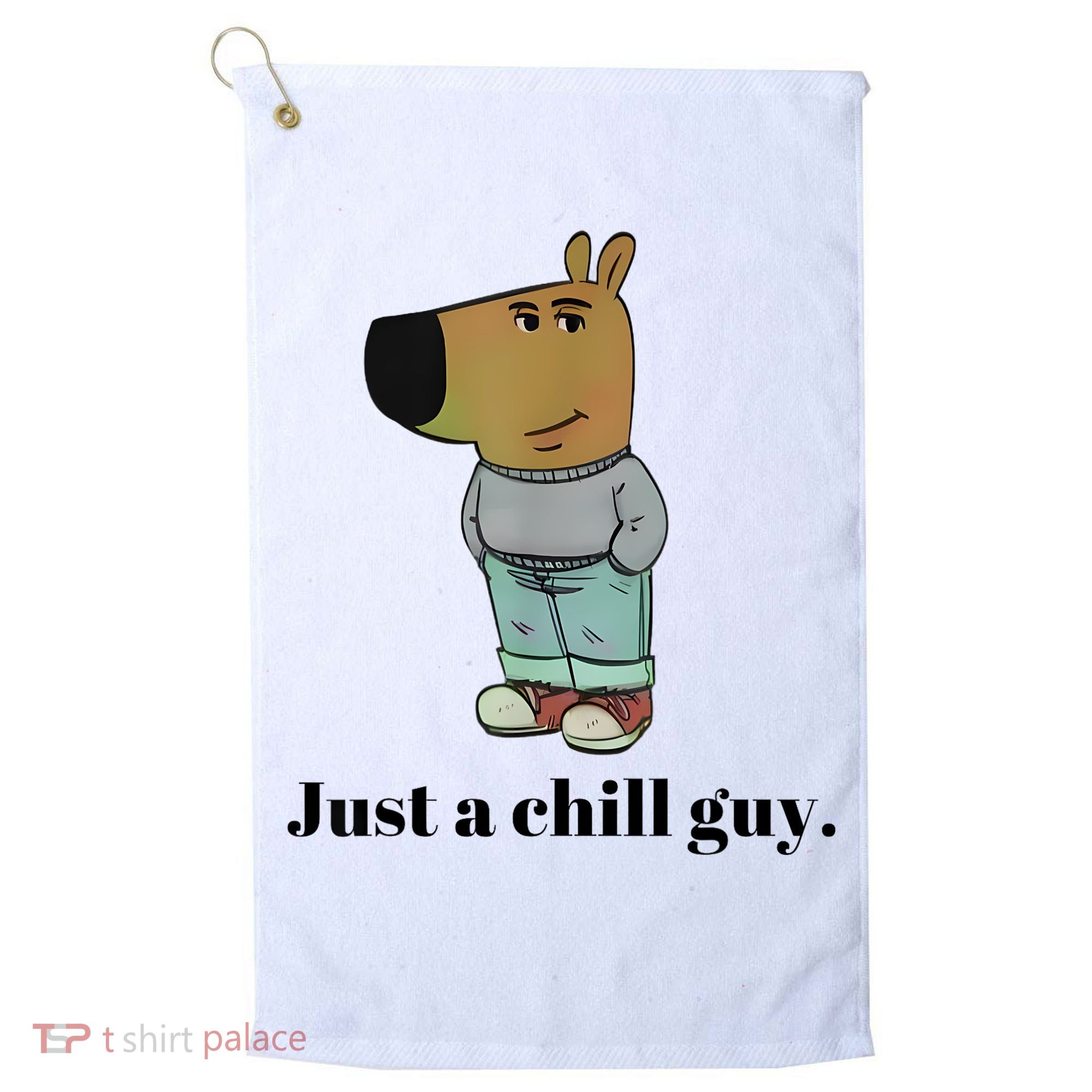 Chill Guy Dog Meme Funny Chill Guy Meme Golf Towel