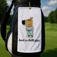 Chill Guy Dog Meme Funny Chill Guy Meme Golf Towel thumb 2