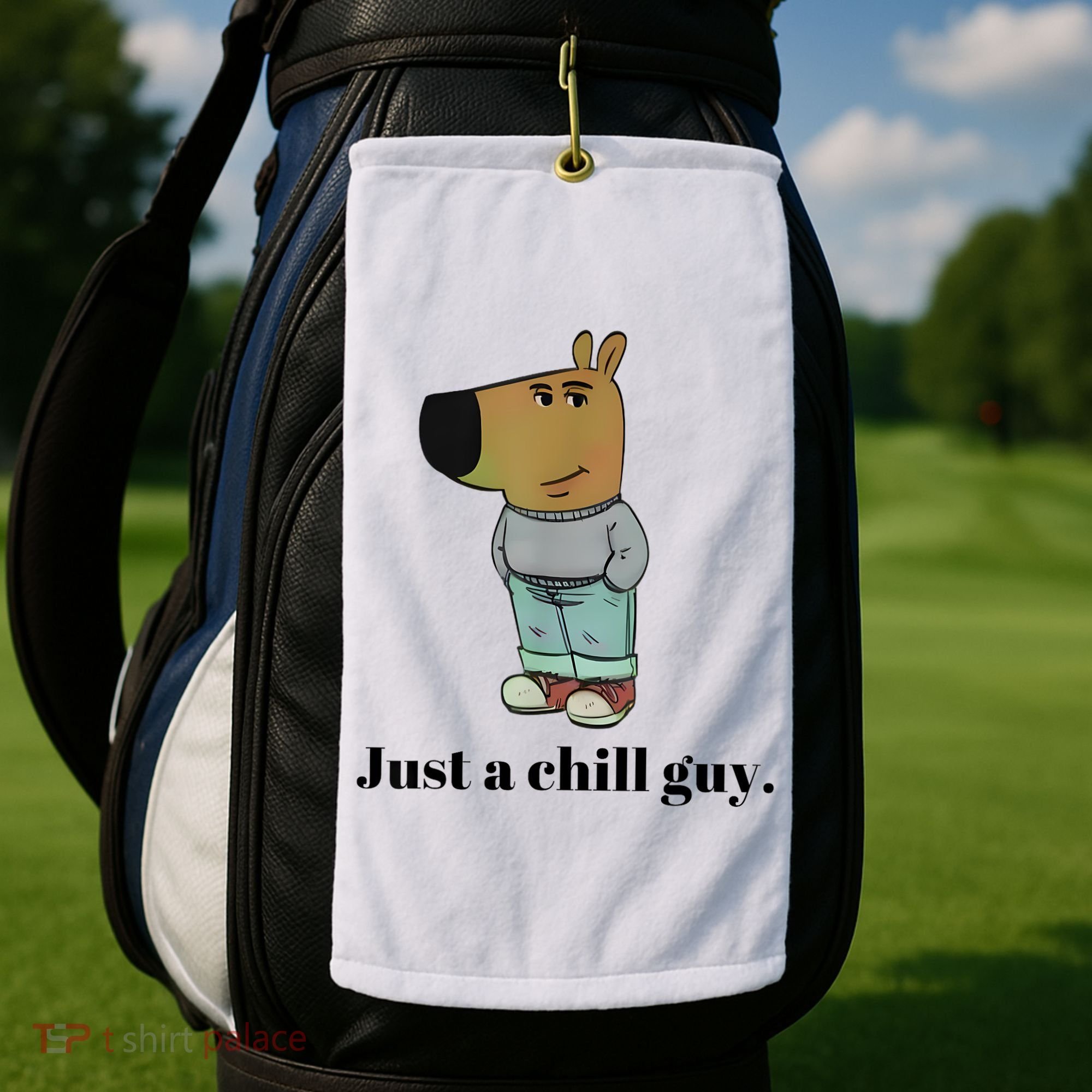 Chill Guy Dog Meme Funny Chill Guy Meme Golf Towel