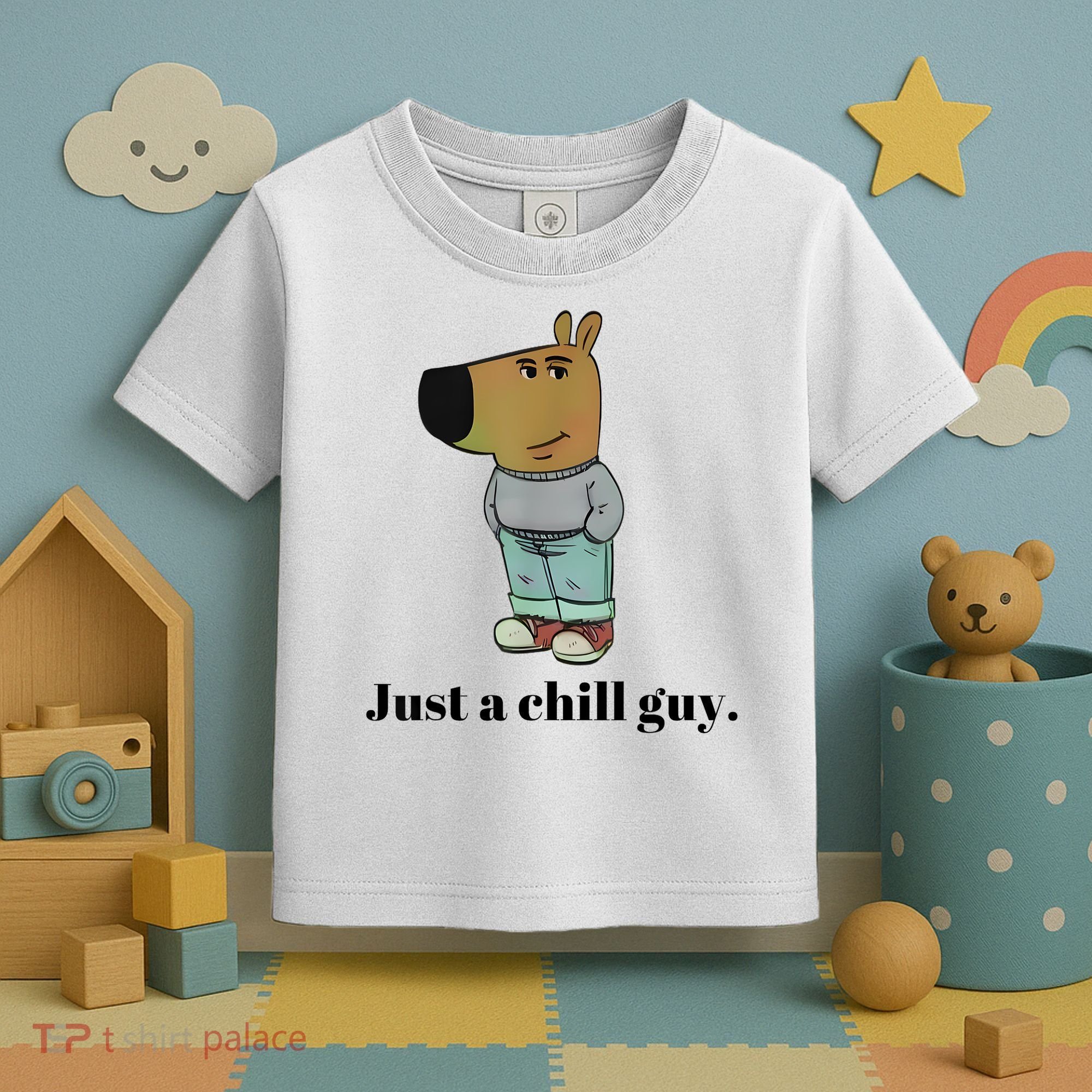 Chill Guy Dog Meme Funny Chill Guy Meme Toddler T-Shirt
