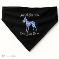 Cute Great Dane Dog Lover Inspired Sayings Funny Gift Gift USA-Made Doggie Bandana thumb 0