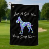 Cute Great Dane Dog Lover Inspired Sayings Funny Gift Gift Golf Towel thumb 1