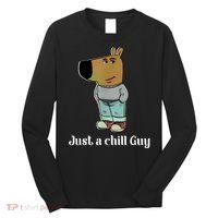 Chill Guy Dog Funny Chill Guy Meme Long Sleeve Shirt thumb 0