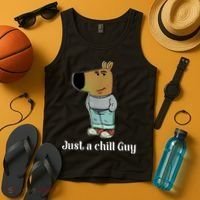 Chill Guy Dog Funny Chill Guy Meme Tank Top thumb 4
