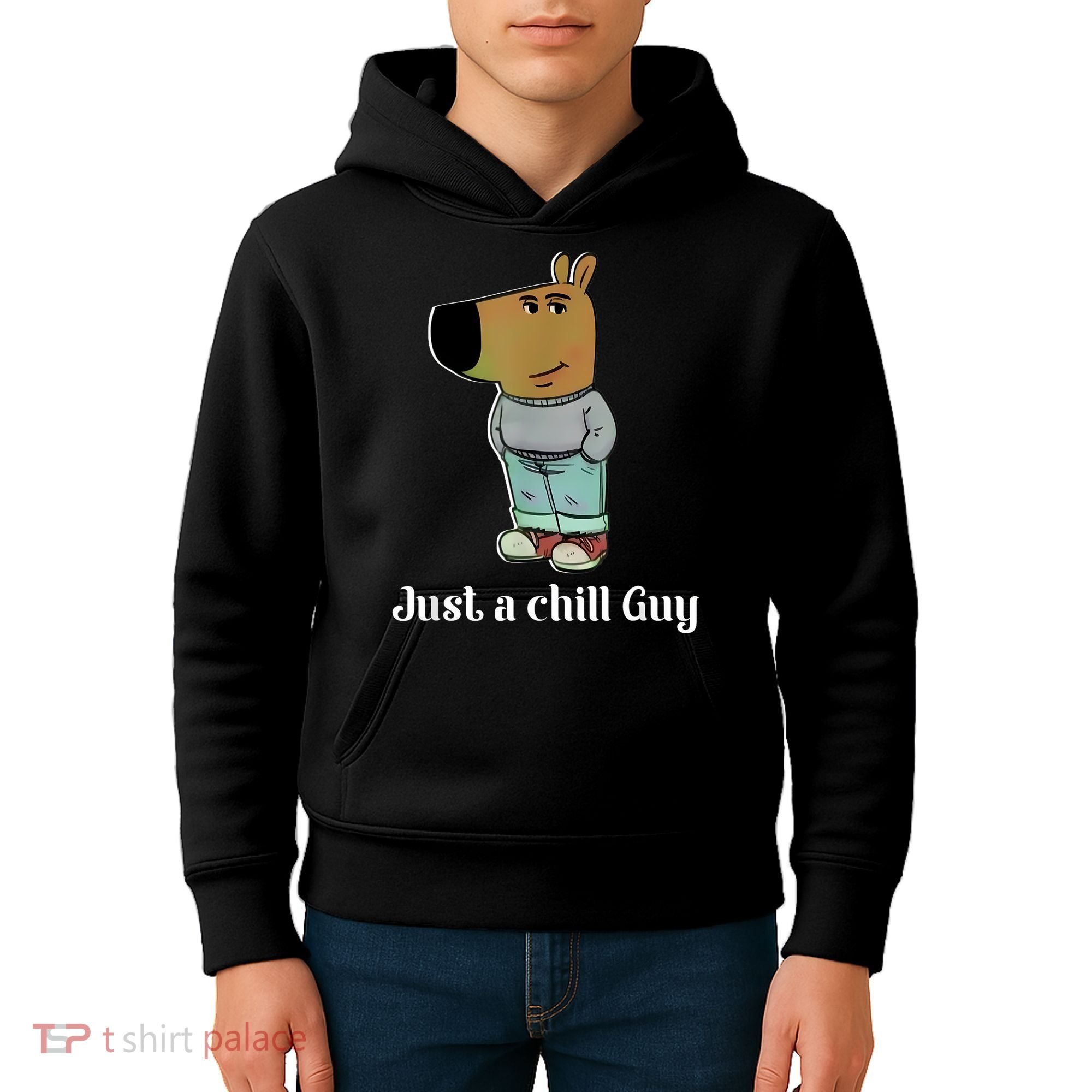 Chill Guy Dog Funny Chill Guy Meme Kids Hoodie