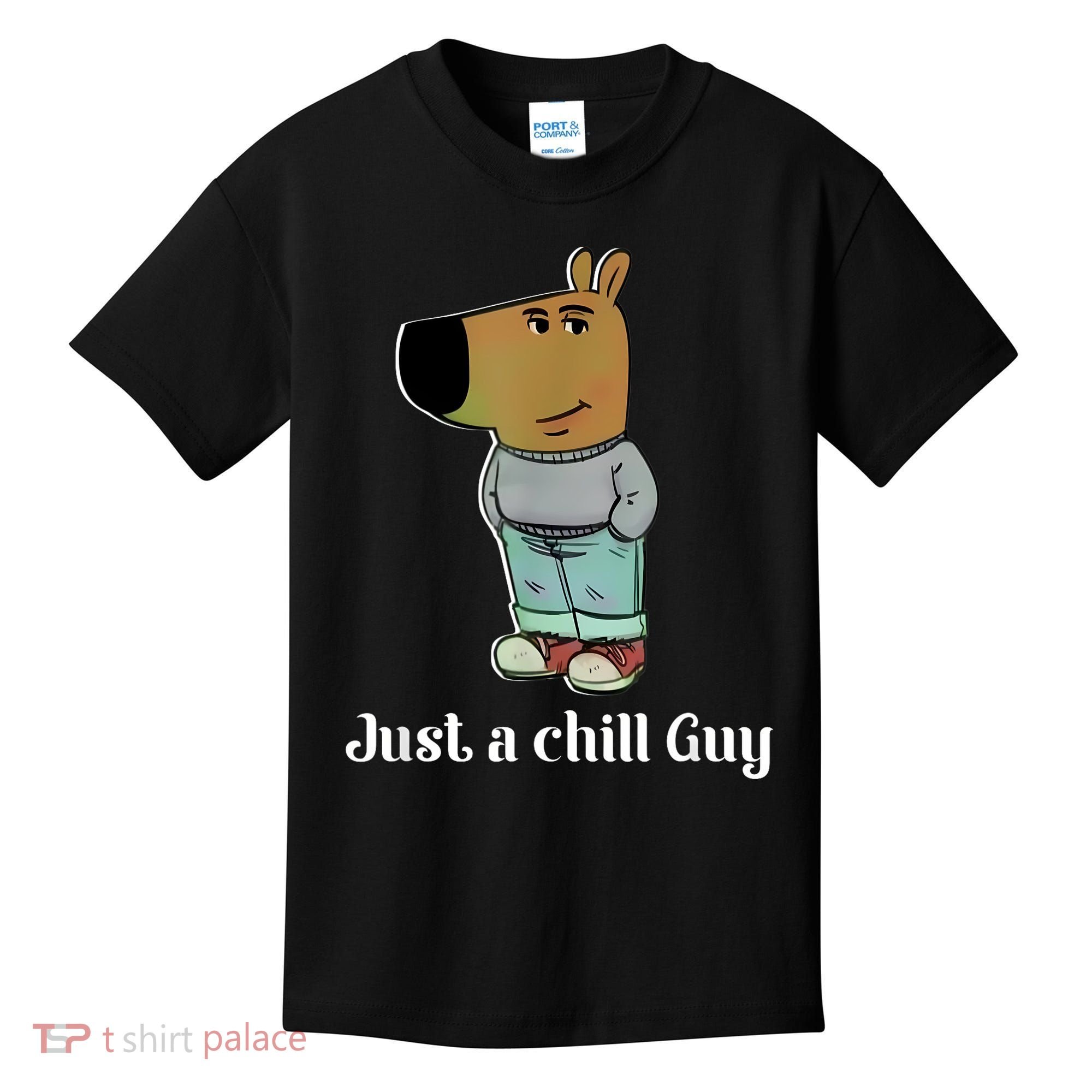 Chill Guy Dog Funny Chill Guy Meme Kids T-Shirt