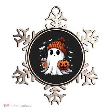 Cute Ghost Drinking Coffee Halloween Ghost Ice Coffee Women Long Sleeve Ornament