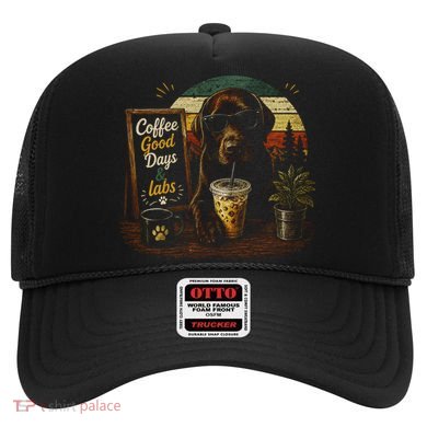 Coffee Good Days And Labs Dog Lover Cute Funny Hat