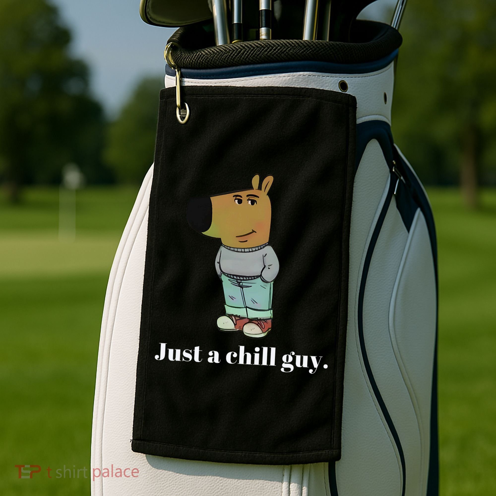 Chill Guy Dog Funny Chill Guy Meme Golf Towel