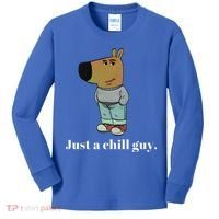 Chill Guy Dog Funny Chill Guy Meme Kids Long Sleeve Shirt thumb 0