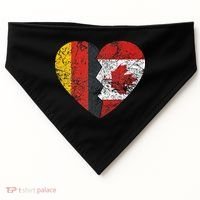 Canadian German Flag Heart Germany Canada Flag Roots USA-Made Doggie Bandana thumb 0