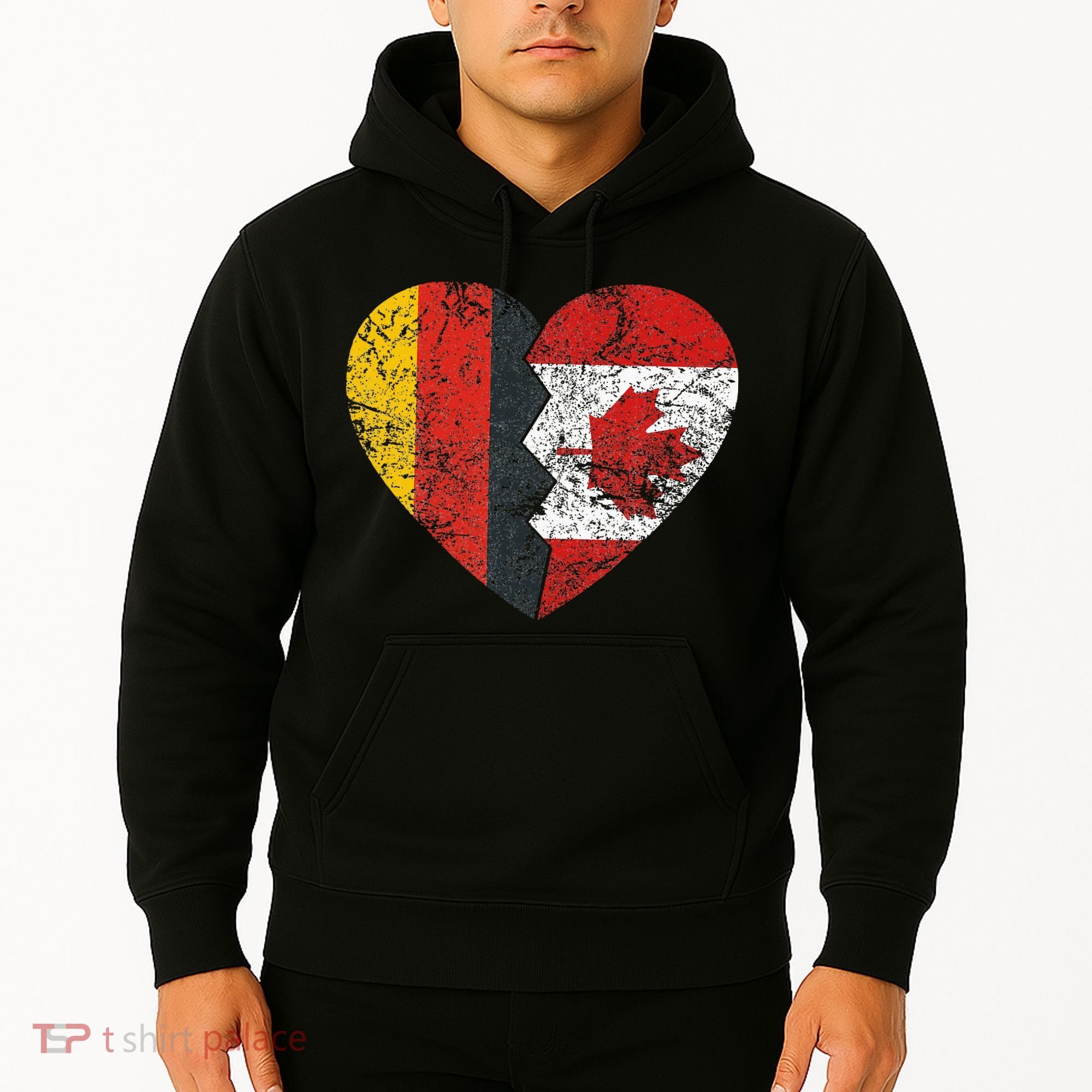 Canadian German Flag Heart Germany Canada Flag Roots Hoodie