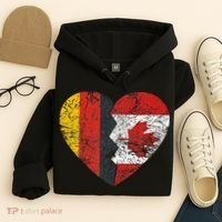 Canadian German Flag Heart Germany Canada Flag Roots Hoodie thumb 4