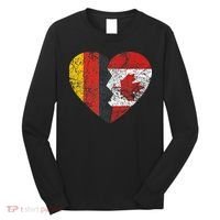 Canadian German Flag Heart Germany Canada Flag Roots Long Sleeve Shirt thumb 0