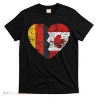 Canadian German Flag Heart Germany Canada Flag Roots T-Shirt thumb 0
