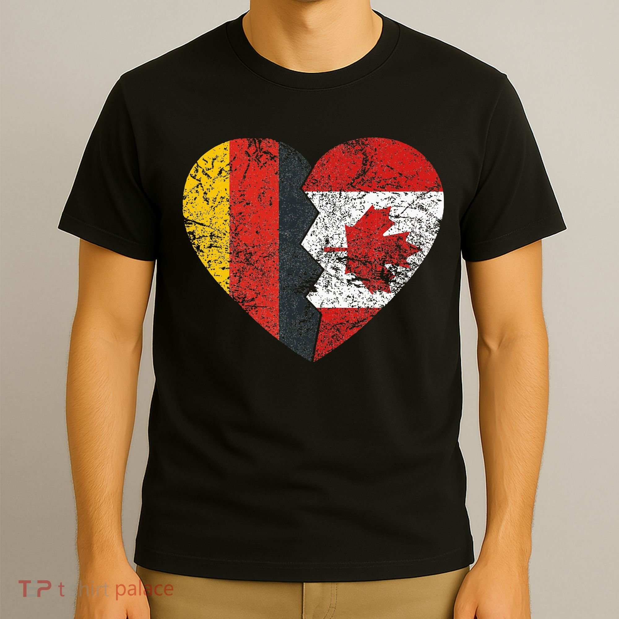 Canadian German Flag Heart Germany Canada Flag Roots T-Shirt