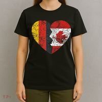 Canadian German Flag Heart Germany Canada Flag Roots T-Shirt thumb 4