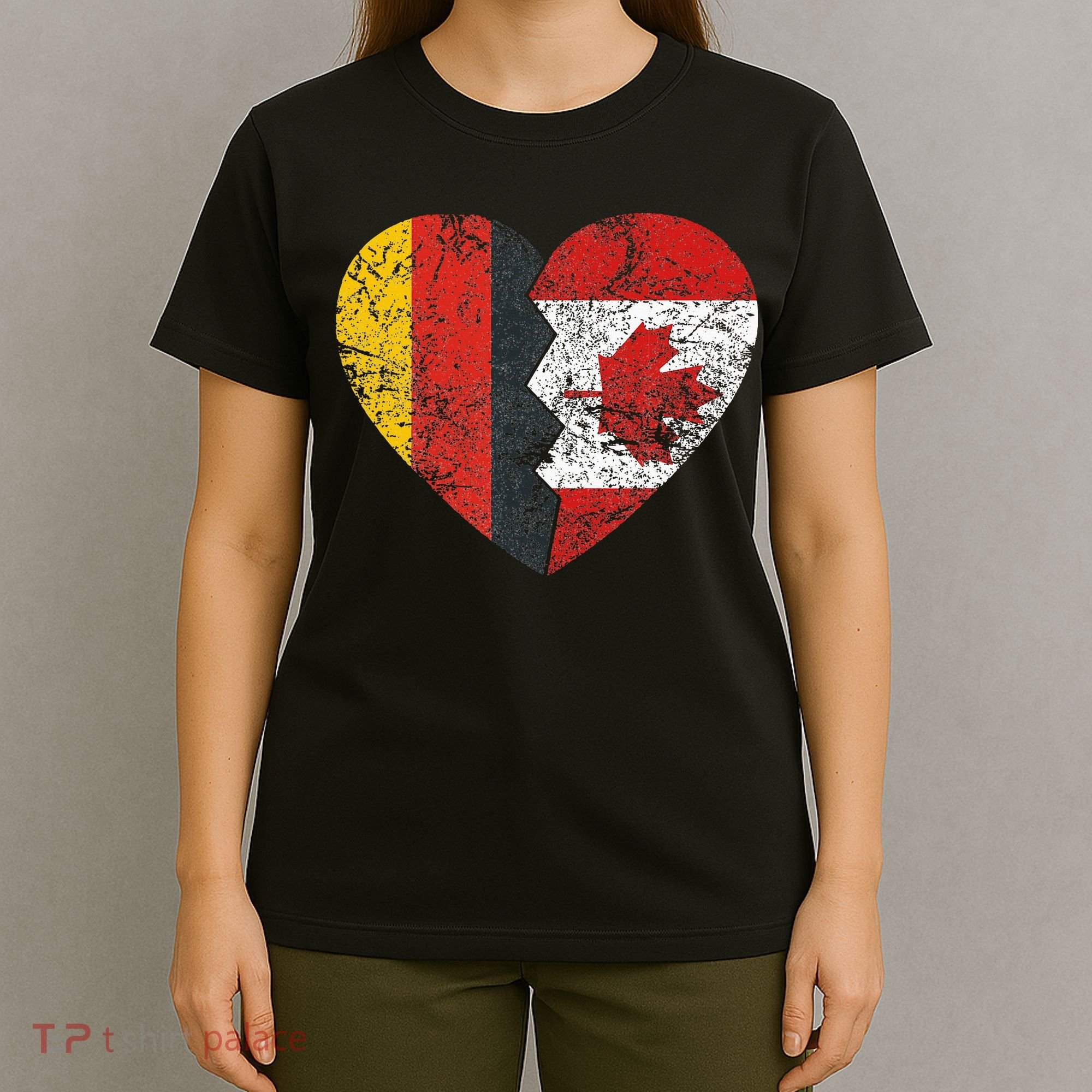 Canadian German Flag Heart Germany Canada Flag Roots T-Shirt