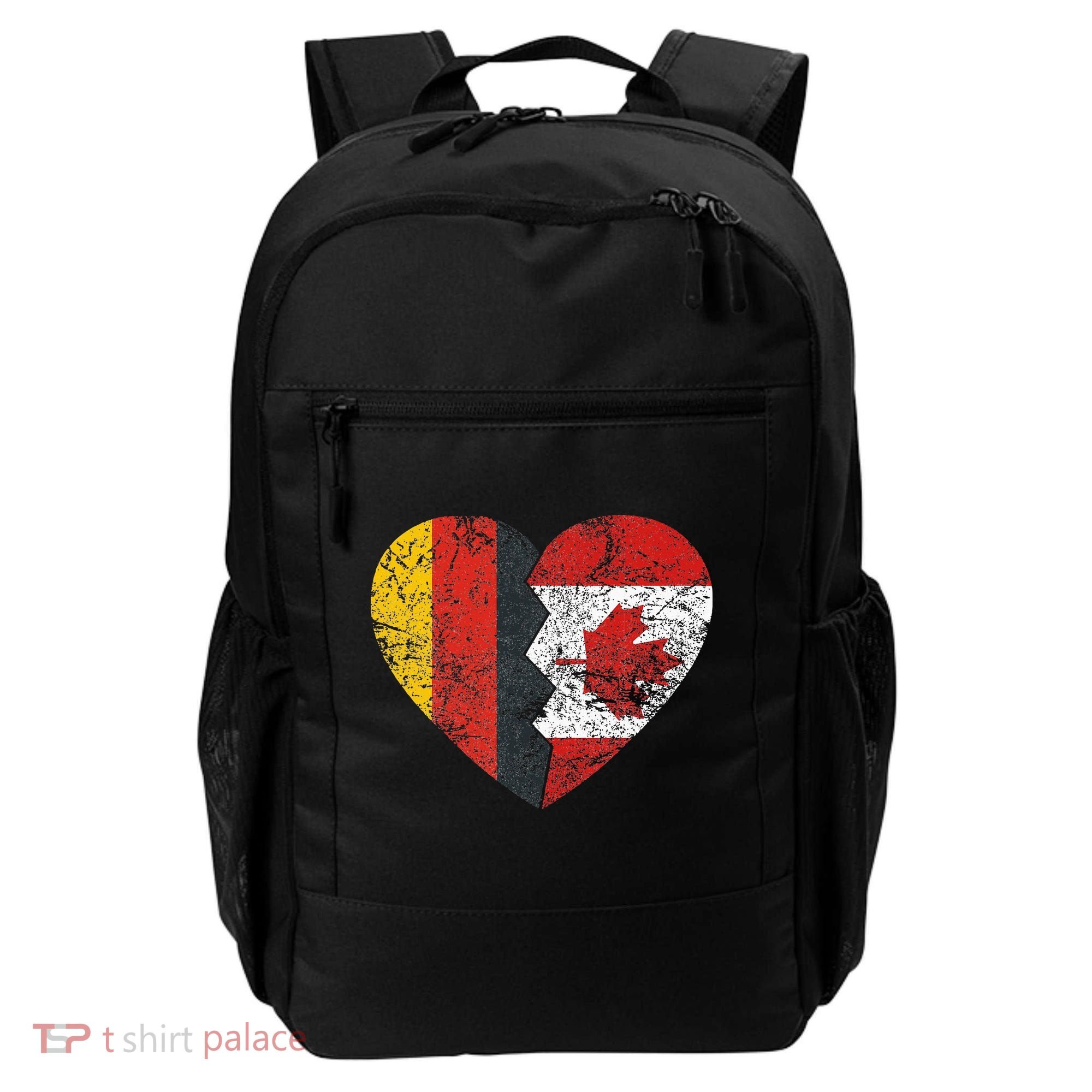 Canadian German Flag Heart Germany Canada Flag Roots Backpack