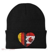Canadian German Flag Heart Germany Canada Flag Roots Beanie thumb 0
