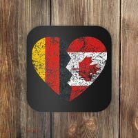 Canadian German Flag Heart Germany Canada Flag Roots Coaster thumb 0