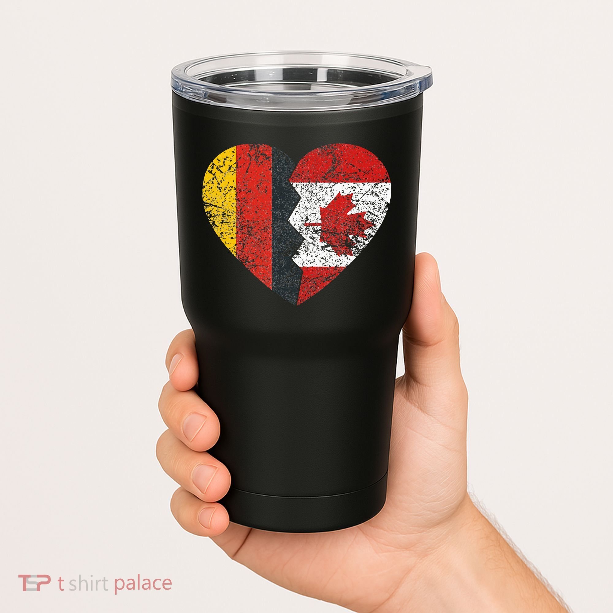 Canadian German Flag Heart Germany Canada Flag Roots Tumbler