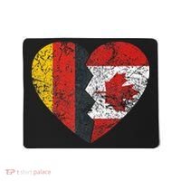 Canadian German Flag Heart Germany Canada Flag Roots Mousepad thumb 0