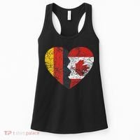 Canadian German Flag Heart Germany Canada Flag Roots Women's Tank Top thumb 0