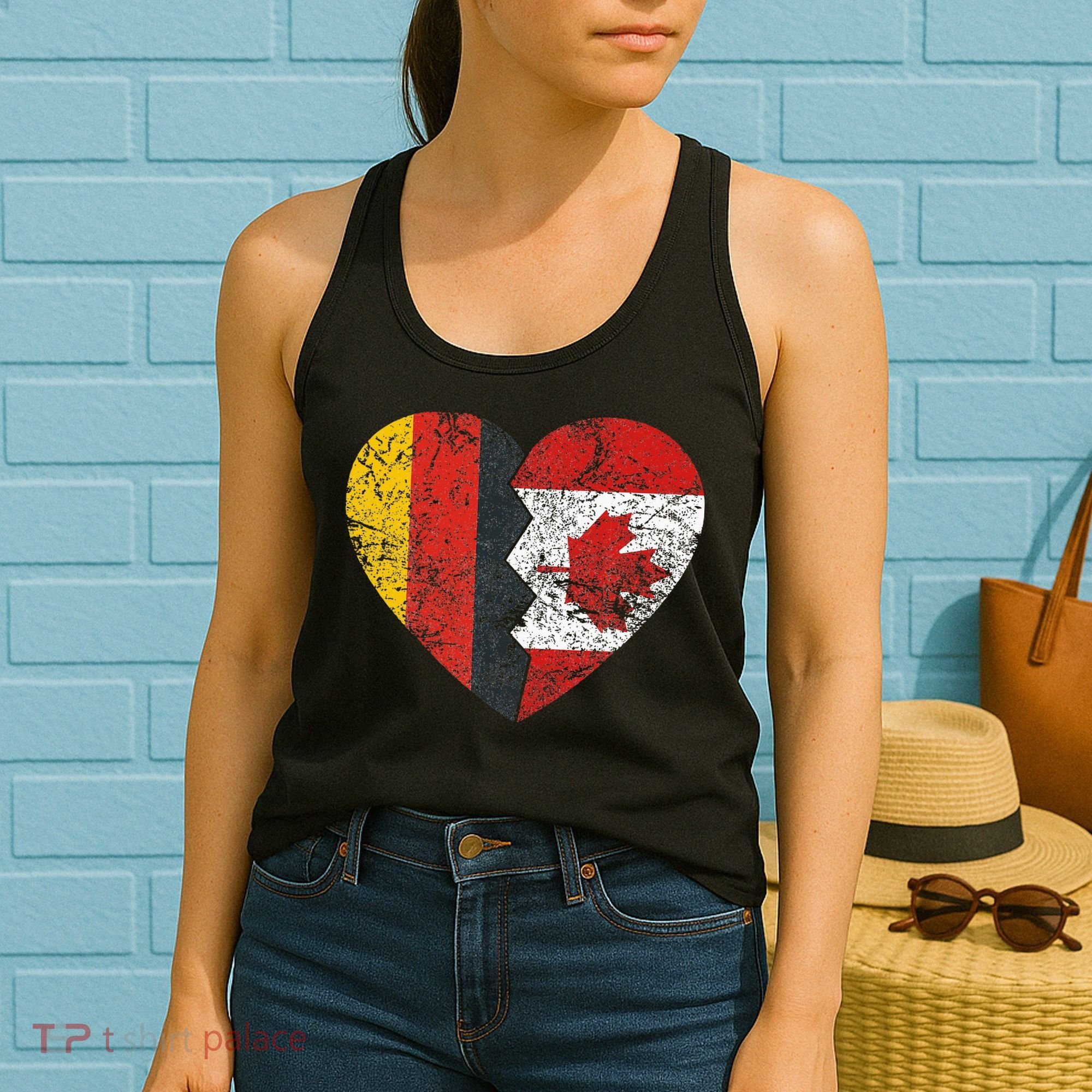 Canadian German Flag Heart Germany Canada Flag Roots Women's Tank Top
