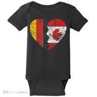 Canadian German Flag Heart Germany Canada Flag Roots Baby Bodysuit thumb 0