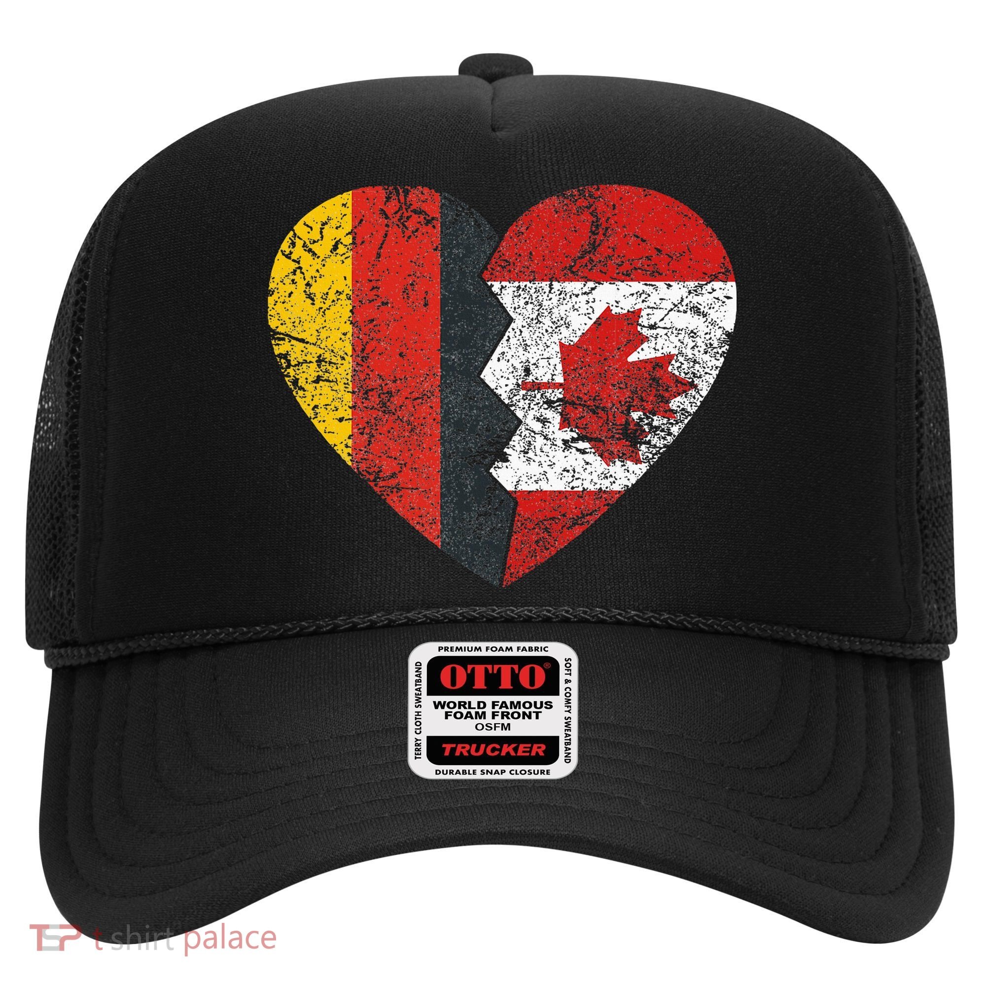 Canadian German Flag Heart Germany Canada Flag Roots Hat
