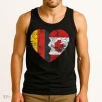 Canadian German Flag Heart Germany Canada Flag Roots Tank Top thumb 3