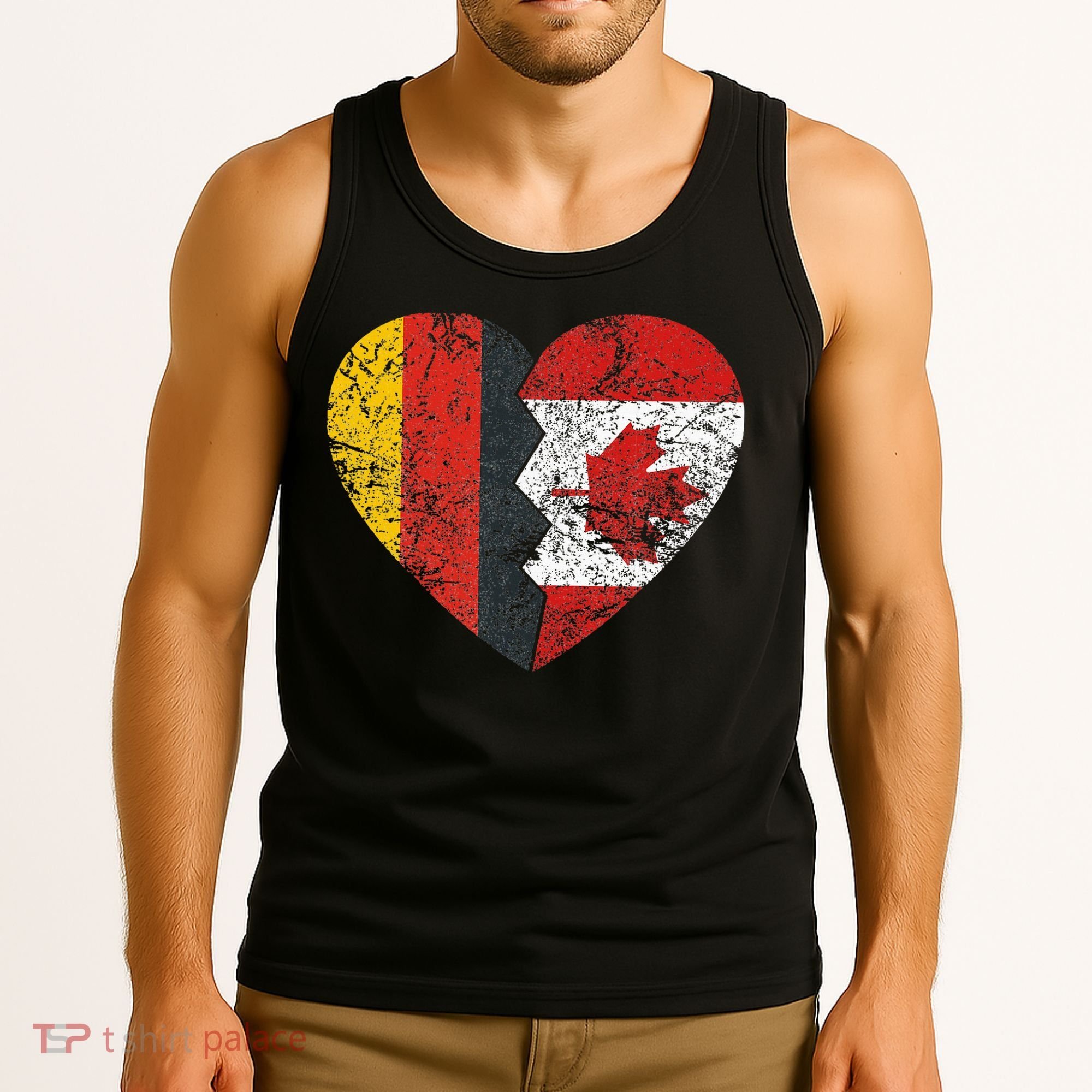 Canadian German Flag Heart Germany Canada Flag Roots Tank Top