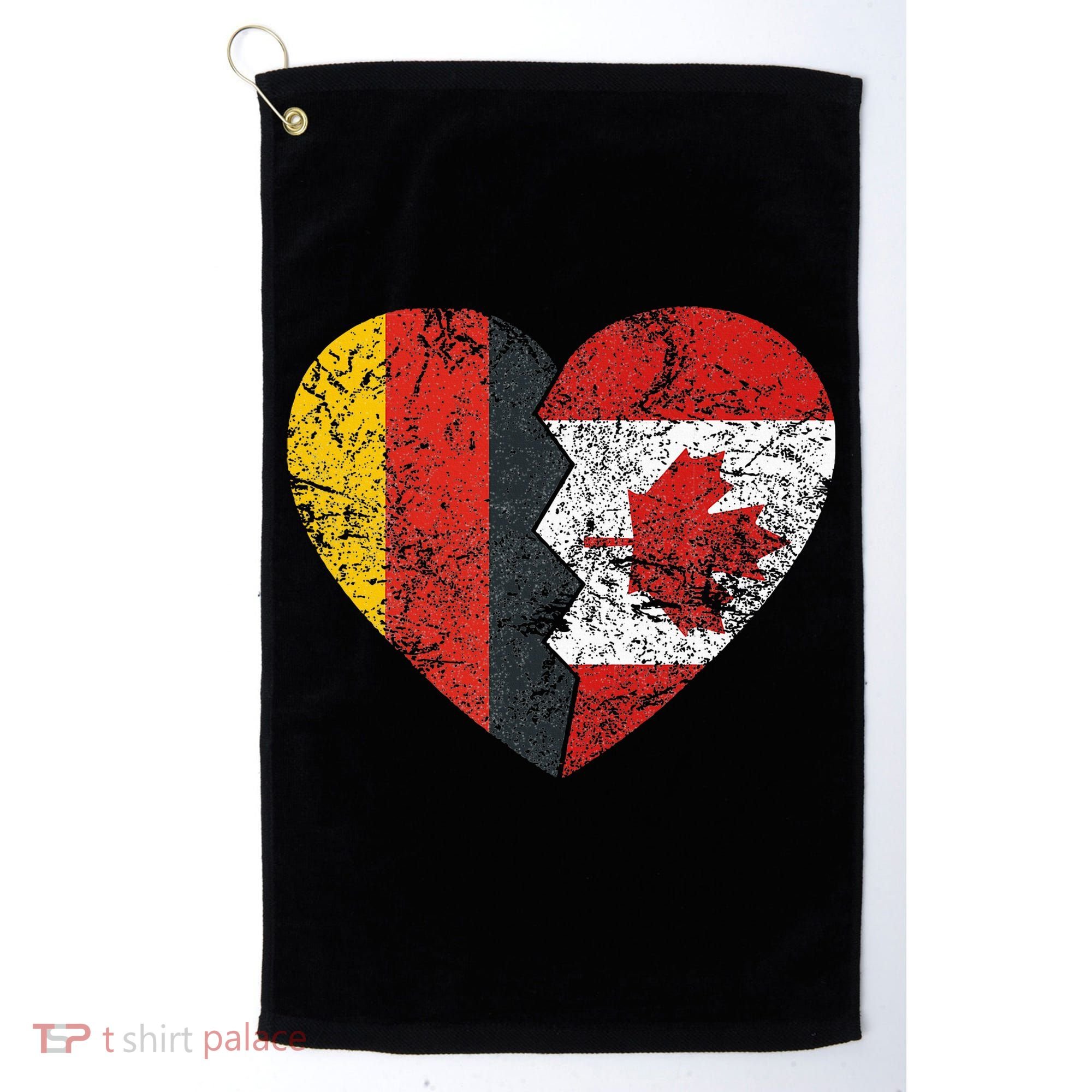 Canadian German Flag Heart Germany Canada Flag Roots Golf Towel