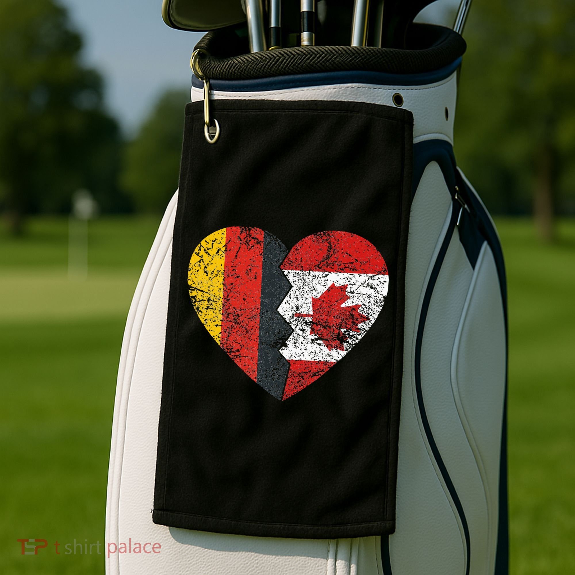 Canadian German Flag Heart Germany Canada Flag Roots Golf Towel