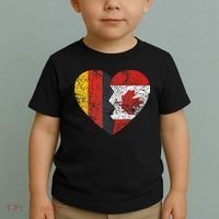 Canadian German Flag Heart Germany Canada Flag Roots Toddler T-Shirt thumb 2