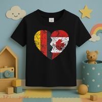 Canadian German Flag Heart Germany Canada Flag Roots Toddler T-Shirt thumb 3