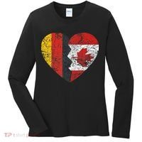 Canadian German Flag Heart Germany Canada Flag Roots Women's Long Sleeve Shirt thumb 0