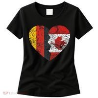 Canadian German Flag Heart Germany Canada Flag Roots Women's T-Shirt thumb 0
