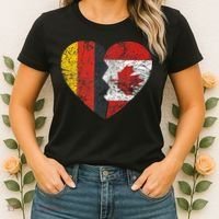 Canadian German Flag Heart Germany Canada Flag Roots Women's T-Shirt thumb 2