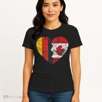 Canadian German Flag Heart Germany Canada Flag Roots Women's T-Shirt thumb 4