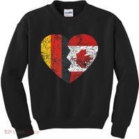 Canadian German Flag Heart Germany Canada Flag Roots Kids Sweatshirt thumb 0