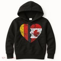 Canadian German Flag Heart Germany Canada Flag Roots Kids Hoodie thumb 0
