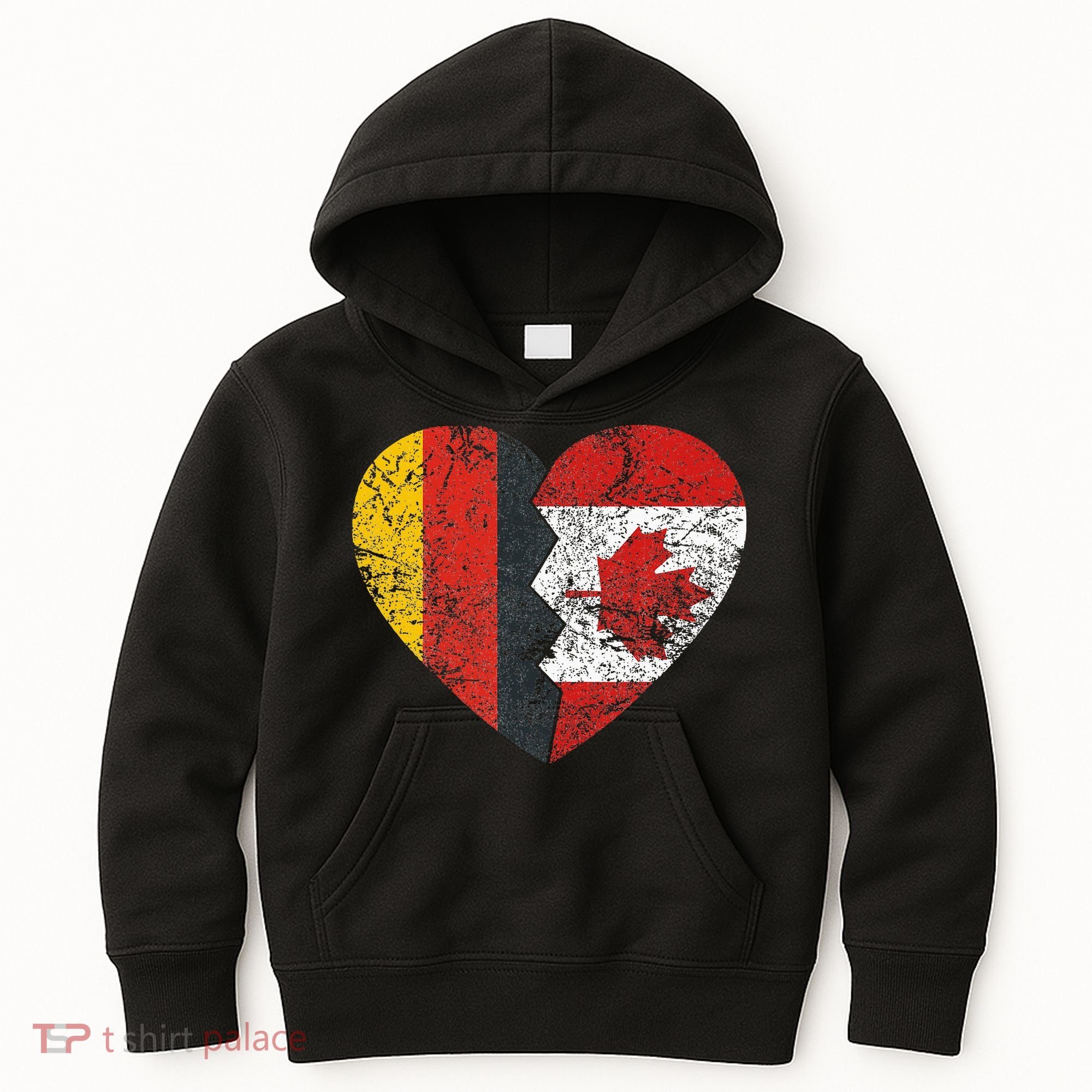 Canadian German Flag Heart Germany Canada Flag Roots Kids Hoodie