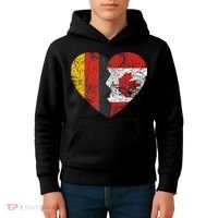 Canadian German Flag Heart Germany Canada Flag Roots Kids Hoodie thumb 4