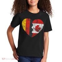 Canadian German Flag Heart Germany Canada Flag Roots Kids T-Shirt thumb 2