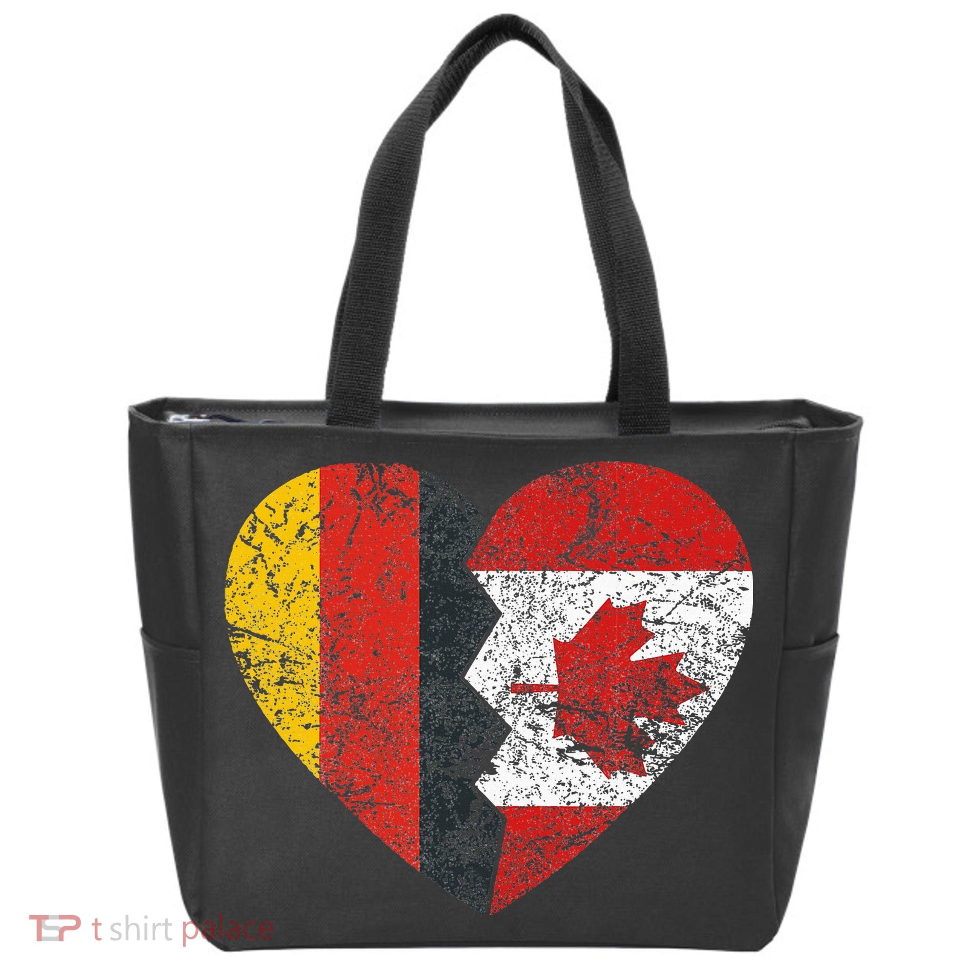 Canadian German Flag Heart Germany Canada Flag Roots Tote Bag