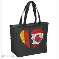 Canadian German Flag Heart Germany Canada Flag Roots Tote Bag thumb 2