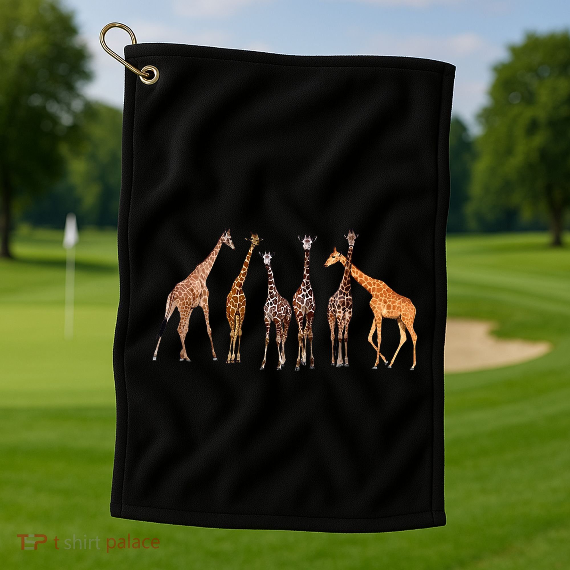Cool Giraffe For Zoo Animal Lovers Safari Wildlife Golf Towel