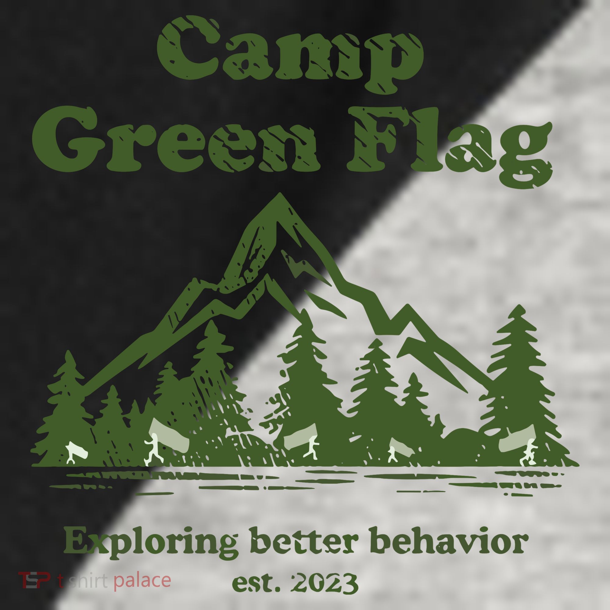 Camp Green Flag Exploring Better Behavior Est 2023 Raglan Baseball Sleeve Shirt